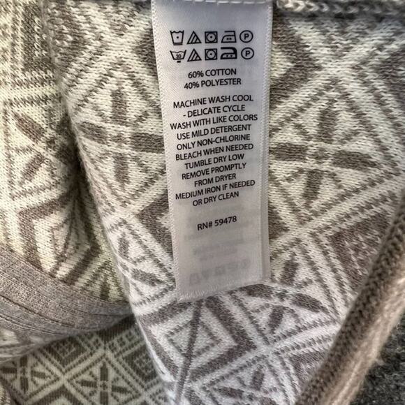 Cynthia Rowley Cardigan Sweater Jacket XL Hip Length Zip Front Hood Aztec - Picture 5 of 9